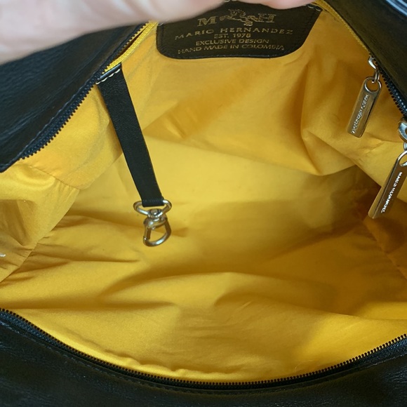 Mario Hernandez black leather tote with metal H appliqués. Pre loved - Picture 12 of 14